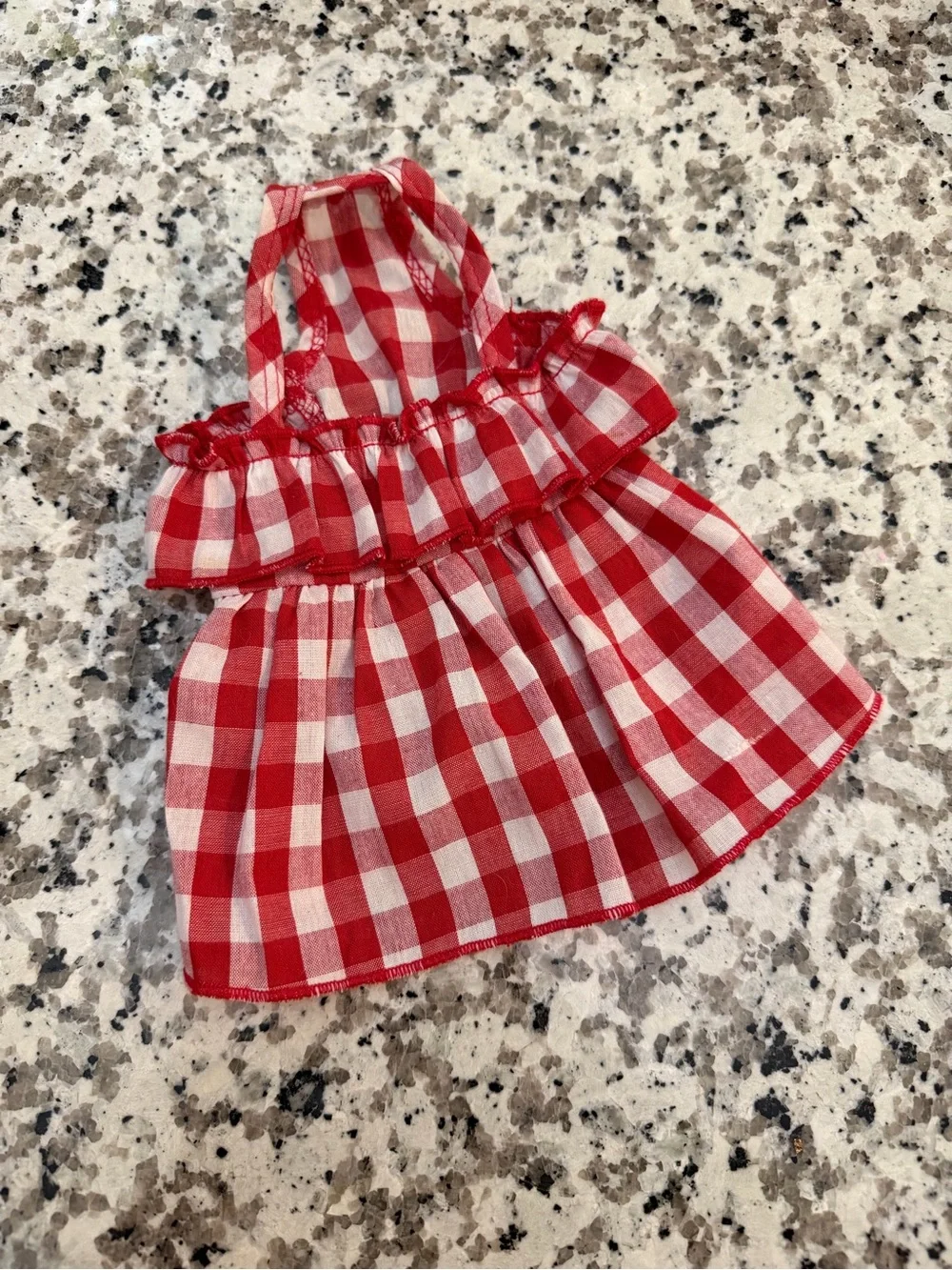 Red & White Gingham Ruffle Pet Dress